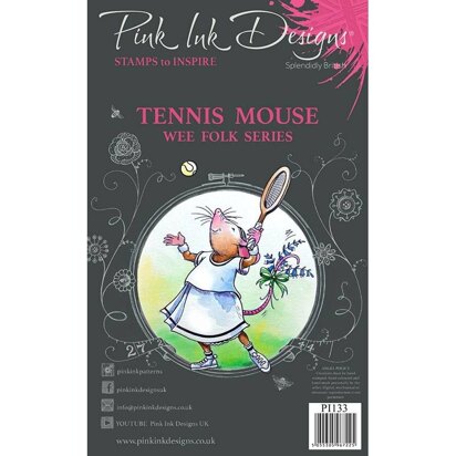 Pink Ink Designs Tennis Mouse A7 Clear Stamp Set