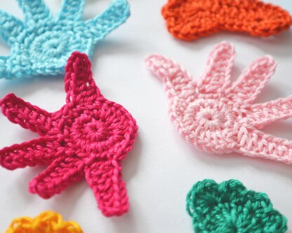 Crochet baby hand. Baby handprint. Crochet baby foot print. Crochet applique. Baby embellishment