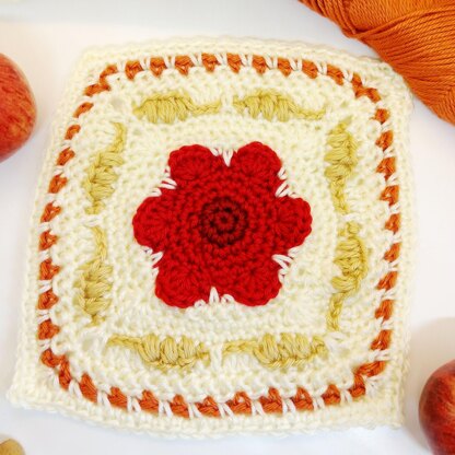 Poppy and Corn Granny Square