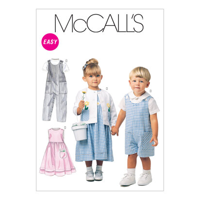 McCall's Toddlers' Rompers In 2 Lengths, Dress, Jacket and Shirt M6304 - Sewing Pattern