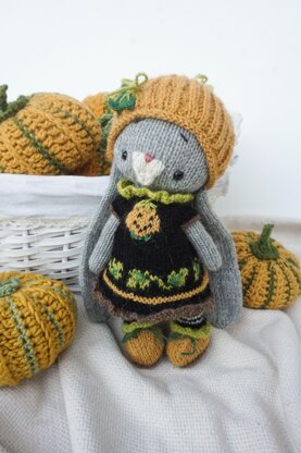 Knitting Toy Clothes Pattern - Baby Pumpkin for 25cm/10'' toys