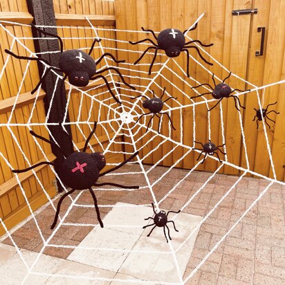 Giant spider web Large cobweb Crochet spiders Outdoor halloween decoration