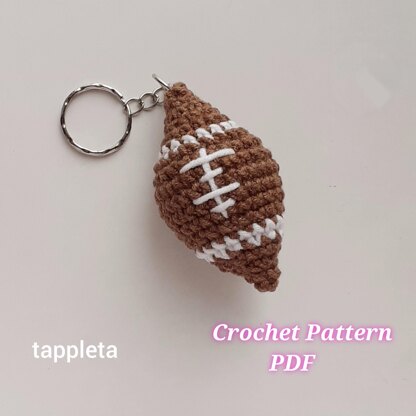 Football keychain crochet pattern