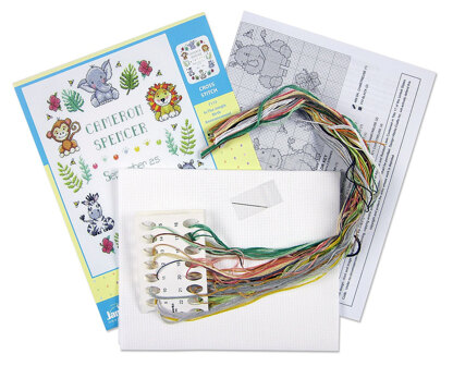 Design Works In the Jungle Birth Record Cross Stitch Kit - 28cm x 35cm