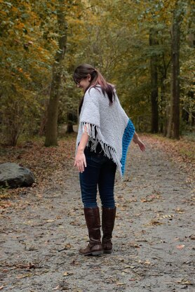 Misty Grey Tunisian Poncho