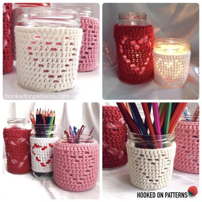 Heart Jar Cozy Candle Cover