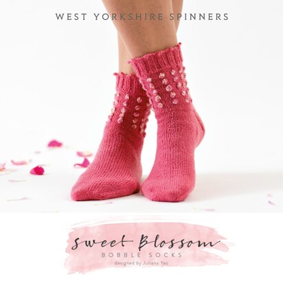 Sweet Blossom Bobble Socks in West Yorkshire Spinners Signature 4 Ply - DBP0039 - Downloadable PDF