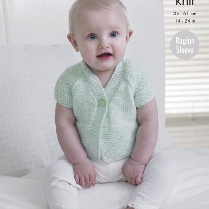 Baby Raglan Cardigans in King Cole Baby Pure DK - 4906 - Downloadable PDF