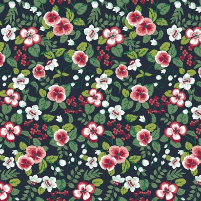 Poppy Fabrics - Violet Flower 1 Jersey