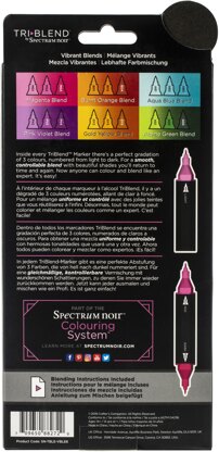 Crafter's Companion Spectrum Noir Triblend Markers 6/Pkg - Vibrant Blends