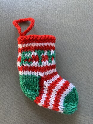 Ethans Christmas tree stocking decoration from free pattern