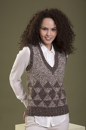 Fortitude Vest - Tank Top Knitting Pattern for Women in Tahki Yarns Donegal Tweed