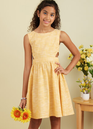 Butterick Girls' Dress, Jumpsuit and Romper B6908 - Paper Pattern, Size 7-8-10-12-14