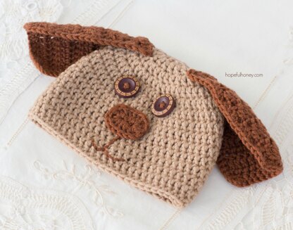 Cuddly Puppy Baby Hat & Booties
