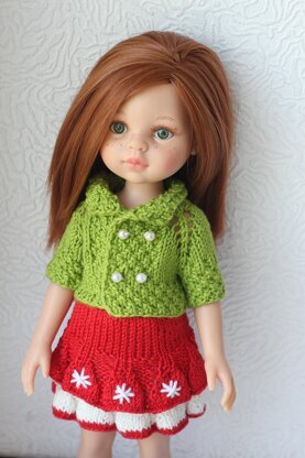 12-inch Dolls Cardigan and Skirt