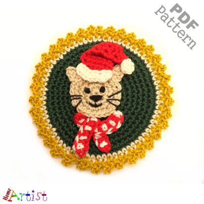 Cat Ornament crochet Button