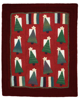 Christmas Tree Throw in Caron Simply Soft Heathers & Simply Soft - Downloadable PDF