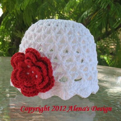 Lace Beanie Hat with Rose