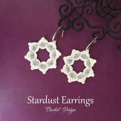 Crochet pattern for crochet Stardust Earrings - crochet pdf pattern -