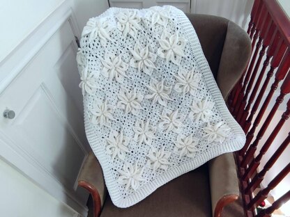 White Poinsettia Baby Afghan