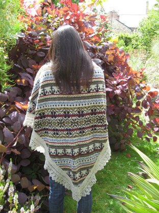 Celtic Tweed Fair Isle Shawl