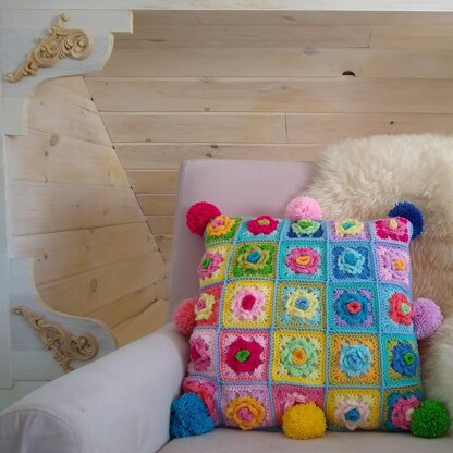 Granny Rose Pom Pom Pillows