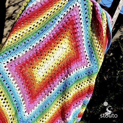 Squared Rainbow Baby Blanket