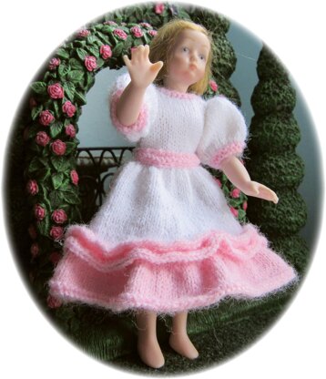 1:12th scale girls ruffled dress