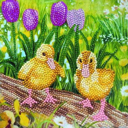 Crystal Art Spring Chicks Card Diamond Painting Kit