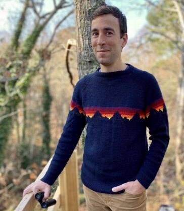 Mountain Sunset Crew Neck Sweater