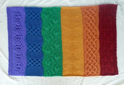Aran Rainbow Baby Blanket