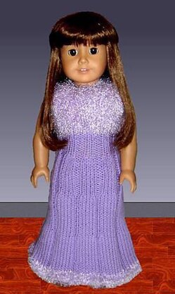 Doll clothes knitting pattern. Fits American Girl Doll. PDF, Party Dress, 016
