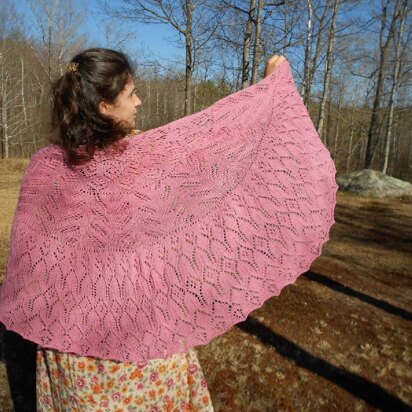 Raspberry Cream Pi Shawl - knitting pattern