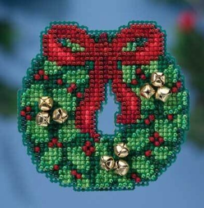 Mill Hill Jingle Bell Wreath Cross Stitch Kit - 6.5cm x 6.5cm