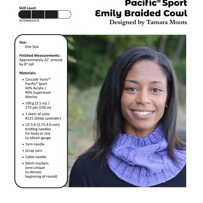 Pacific Sport Emily Cabled Cowl in Cascade Yarns - DK586 - Downloadable PDF