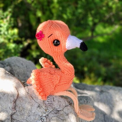 Sitting Pretty Flamingo - knitting pattern