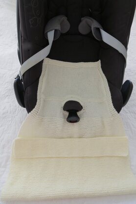 Easy Knit Baby Car Seat Blanket & Hat