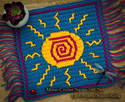 Overlay Mosaic Crochet Square - SW Sun