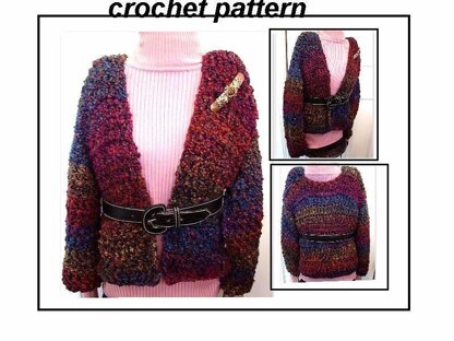 620 WOMEN'S CARDIGAN, CROCHET SWEATER