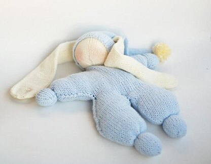 Waldorf knitted Rabbit doll for small babies