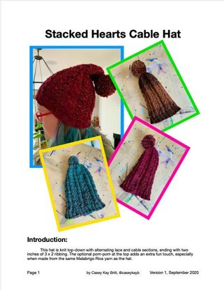 Stacked Hearts Cable Hat