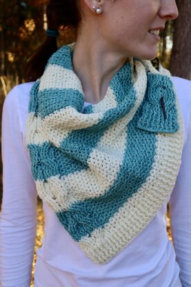 Striped and Cabled Scarf