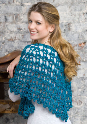 Graceful Shell Shawl in Red Heart Soft - LW2426EN - Downloadable PDF