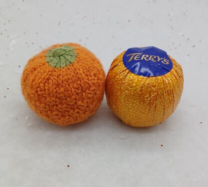 PDF Christmas Knitting Pattern DK Decoration "Chocolate" Orange Cover Filler Substitute Gift Charity EASY Bauble Re-Use Eco Recycle Terrys