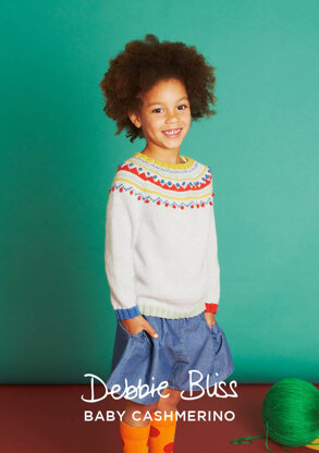 Lulu Sweater, Beret and Handwarmers - Knitting Pattern For Kids in Debbie Bliss Baby Cashmerino