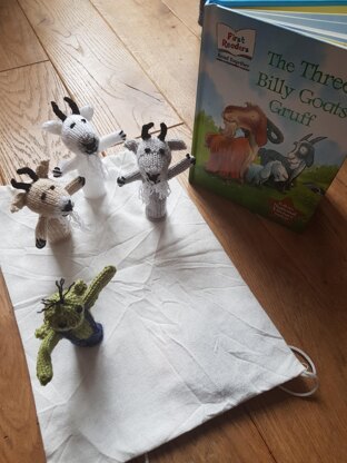 3 Billy Goats Gruff Finger Puppets