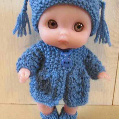 5" Berenguer Blue Coat Set