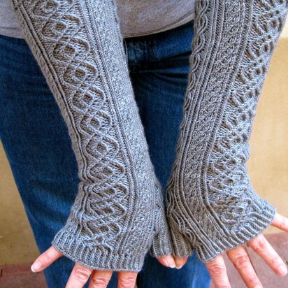 Totally Cabled Long Fingerless Mitts