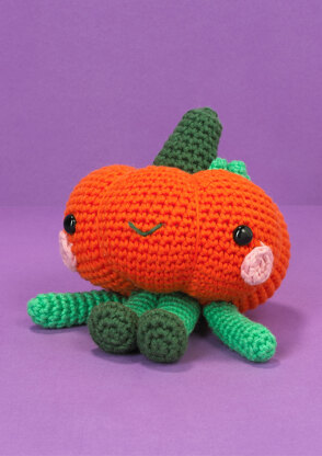 Pips the Pumpkin - Free Toy Crochet Pattern For Halloween in Paintbox Yarns Cotton Aran by Paintbox Yarns