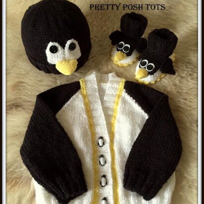 Little percy penguin cardigan set